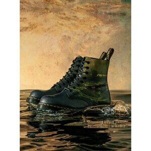 Dr. Martens Unisex Fisherman at Sea JMW Turner Tate Boots Size 8L 7M Blue AN EXC